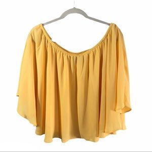 FOREVER 21 Off The Shoulder Top Yellow Size Large